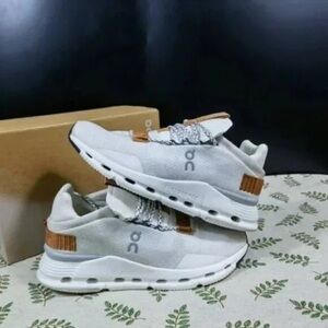 On Running Light Gray and Brown Sneakers